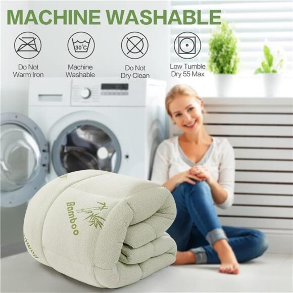 Premium Viscose Made from Bamboo Queen Size Mattress Topper for Back Pain - Picture 6 of 7